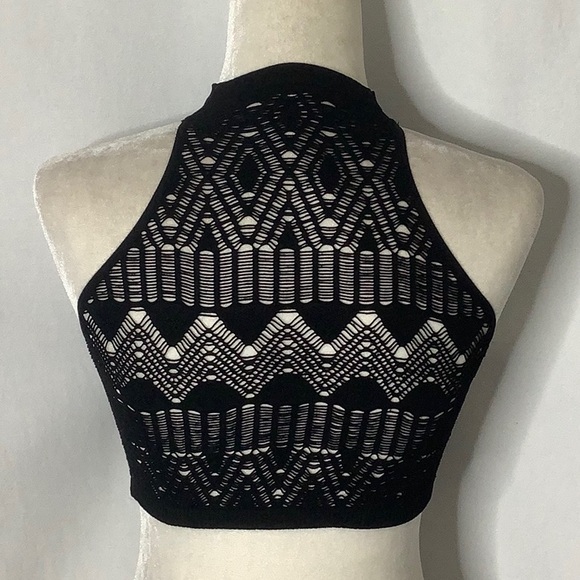 Free People So Bright Seamless Longline Halter Bralette Size M - Picture 3 of 16